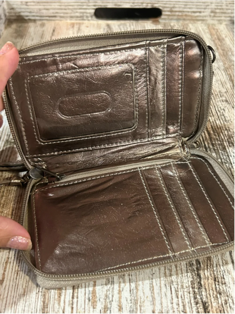 Women's The Sak Wristlet Clutch Gold Brown Animal Print